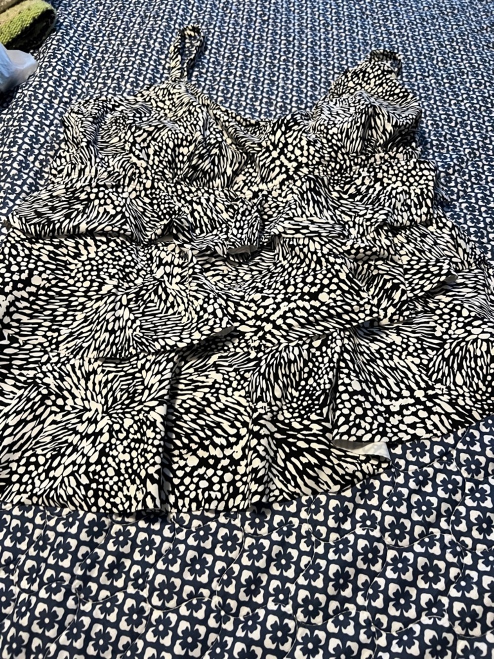 Island Escape Black and White Patterned Women's top.